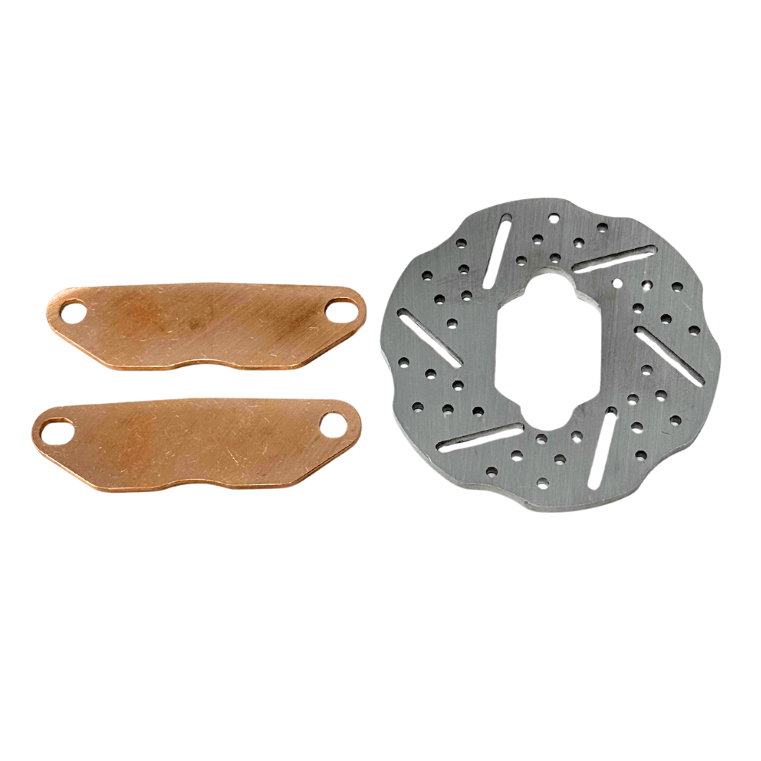 VEKTA brake disc and pads on a white background