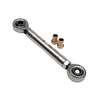 Metal rod with bearings and small copper components on a white background