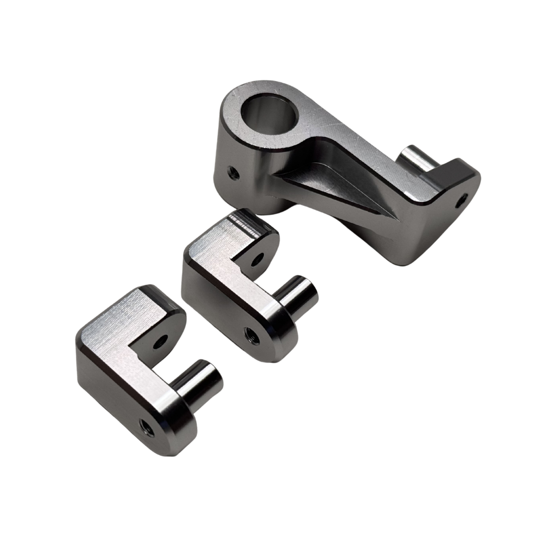 Metal mechanical components on a white background