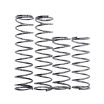 Set of four metal springs on a white background