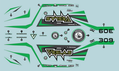 Kraken VESLA.5 Decal - Grey/Green [KVS153]