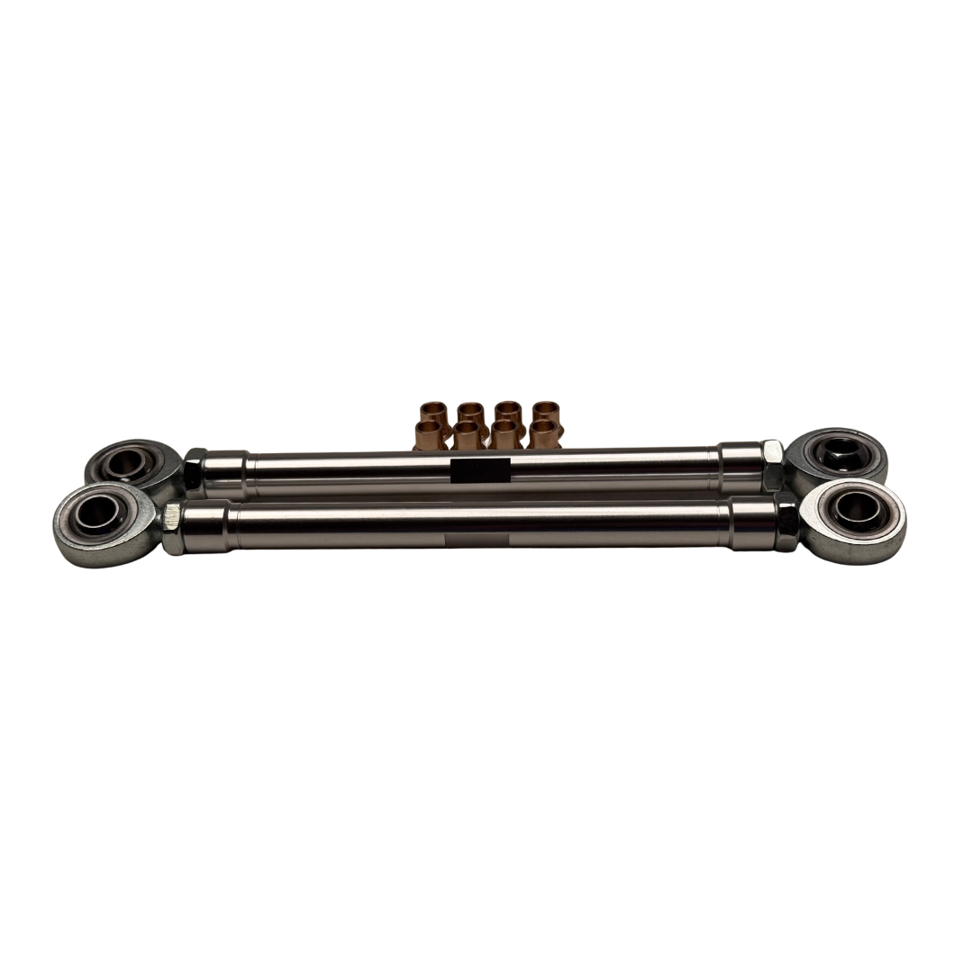 Metal linkage mechanism on a white background