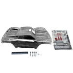 Car body kit with tools and instructions on a white background