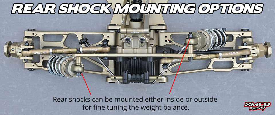 MCD XS5 Rear shock mounting adjustability