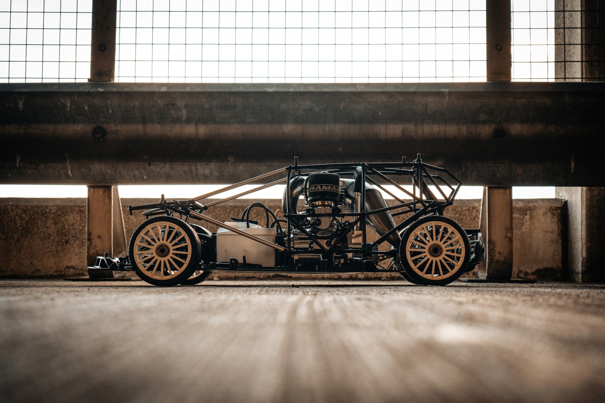 MCD XR5 Roller side view of roll cage with Taylor engine