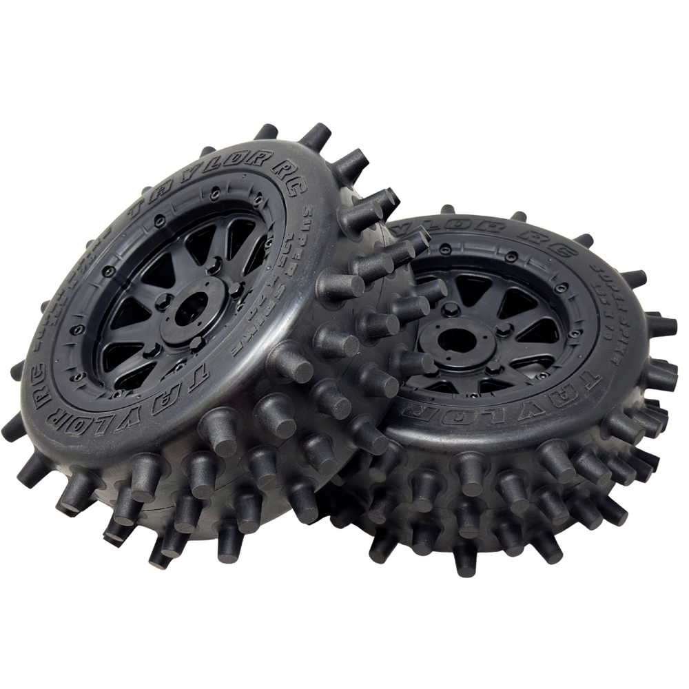 Taylor 195mm Super Spike Wheel Tires Pre-Mounted 24mm hex (2pcs)