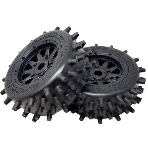 Taylor 195mm Super Spike Wheel Tires Pre-Mounted 24mm hex (2pcs)